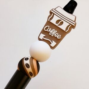 Handmade Coffee Beaded Silicone Focal Bead Pen